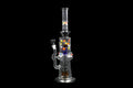 16" 900GR. 2 CHAMBER BLACK PINCHED MID CROWN DESIGN GLASS WATER PIPE W/ BOWL