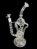13" 600Gr. 4 Handle Pink Color Recycler Water Pipe W/ Bowl