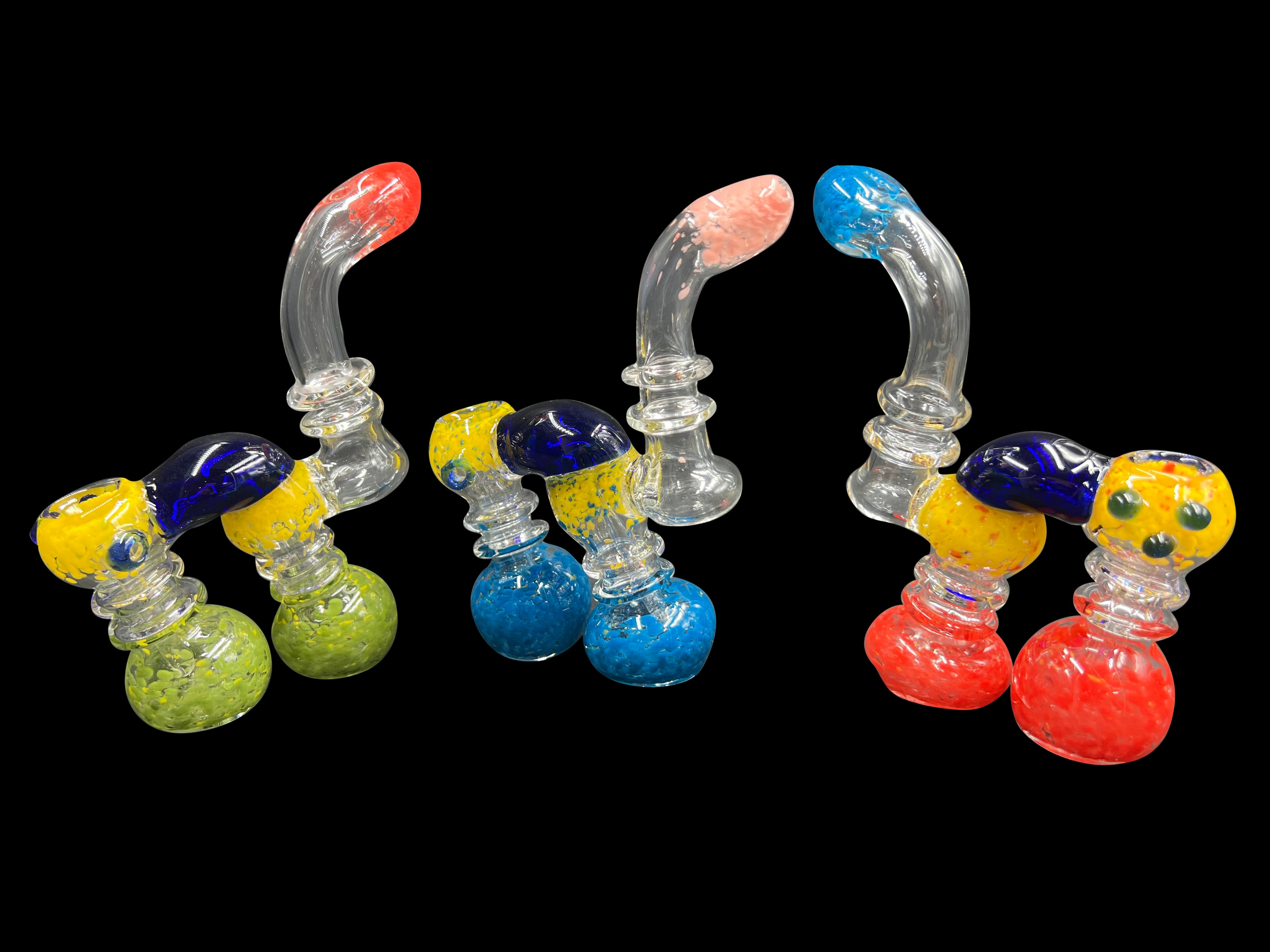 2 Chamber 220Gr. Multi Colored Glass Bubbler 1pc (Mystery Color)