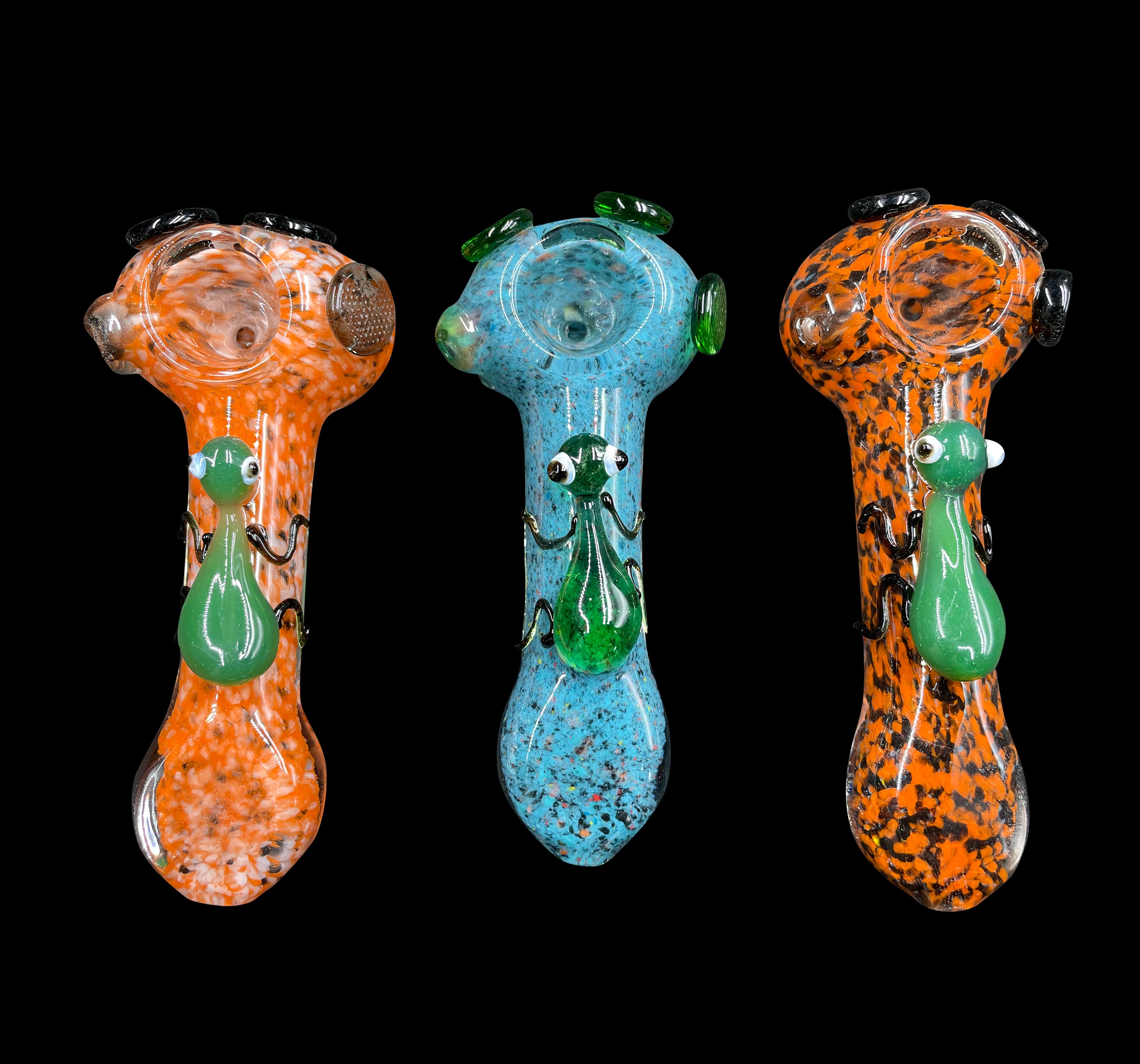 5" 120Gr. Dotted Colored Insect Design Glass Pipe 1pc (Mystery Color)