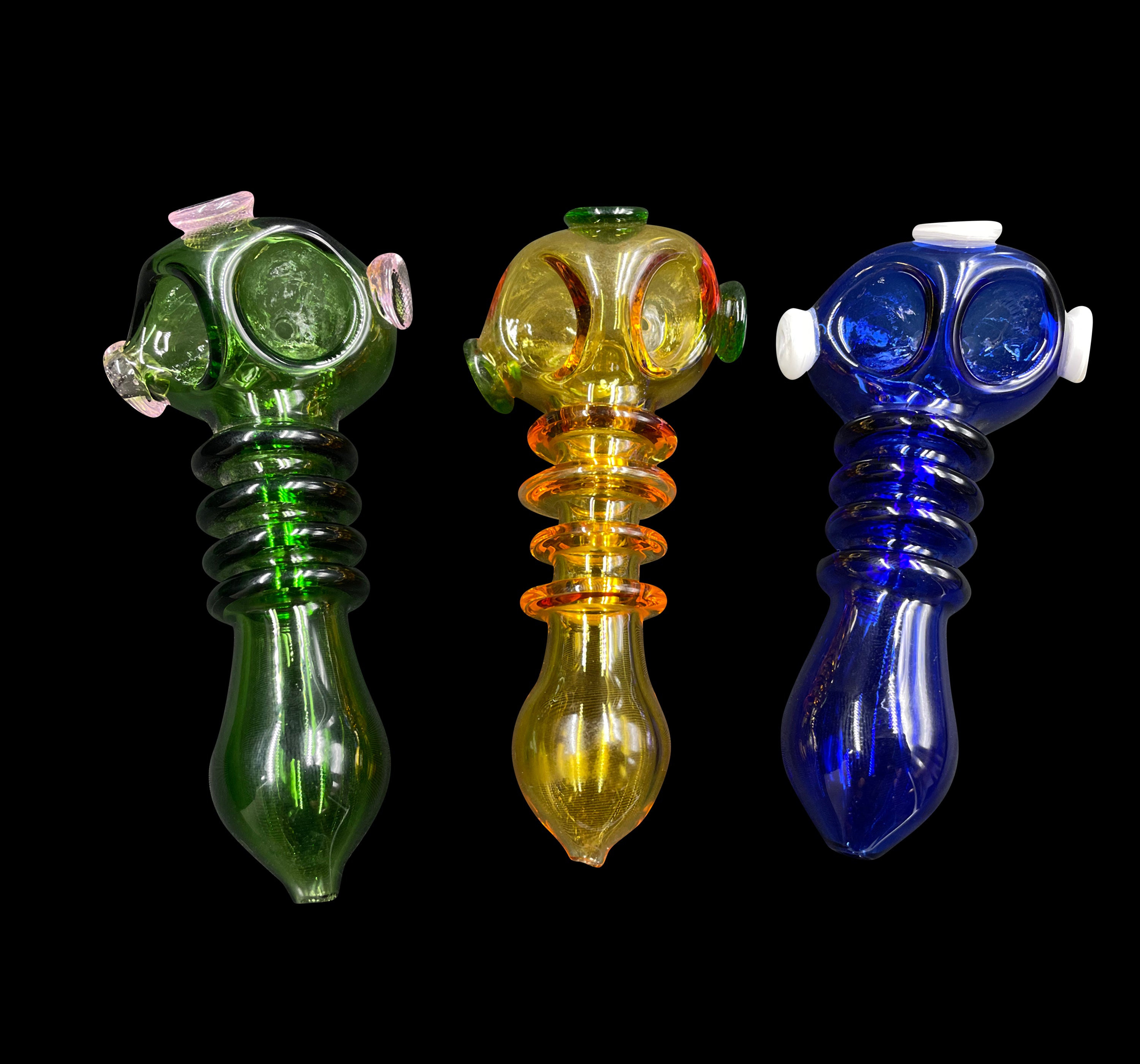 5" 100Gr. Colored Tube 2 Hole Alien Design Glass Pipe (Mystery Color)