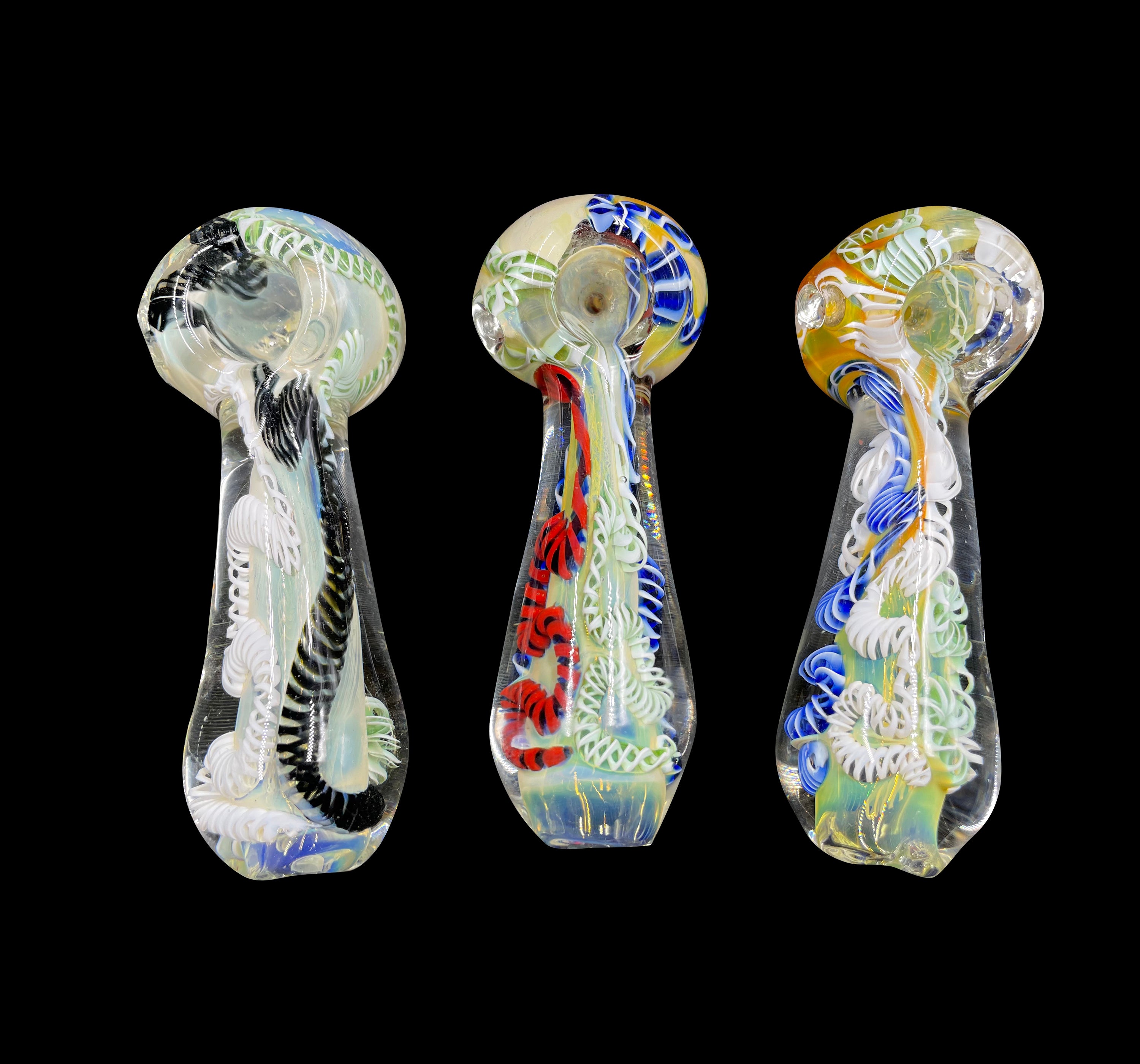4.5" 120Gr. Fritz Swirl Inside Design Colored Glass Pipe (Mystery Color)