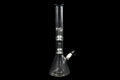 18" 1360Gr. Two Perc Beaker Bottom Teal Top Glass Water Pipe W/ Stem & Bowl