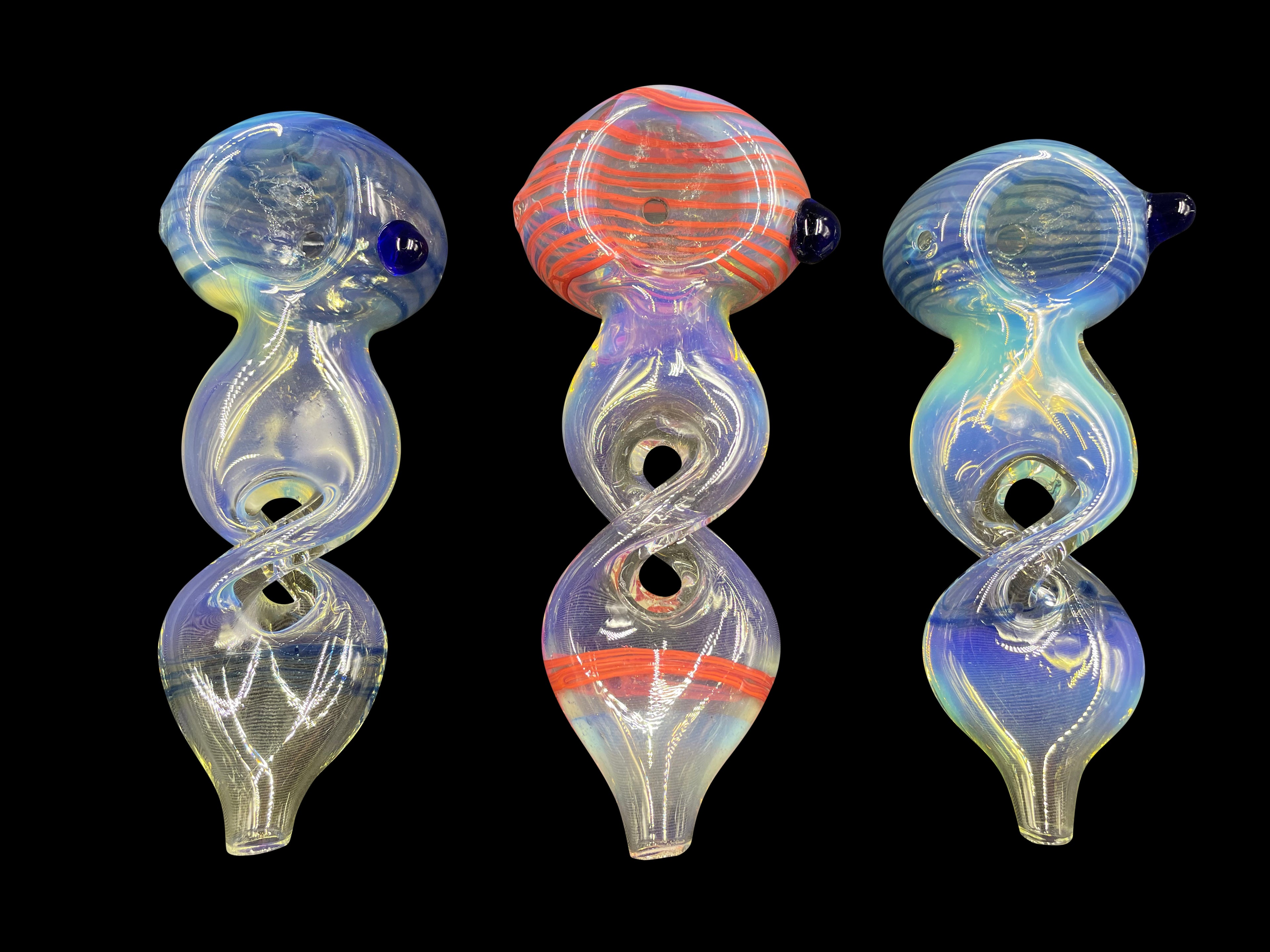 4.5" Middle Twisted Hole Design Colored Glass Pipe (Mystery Color)