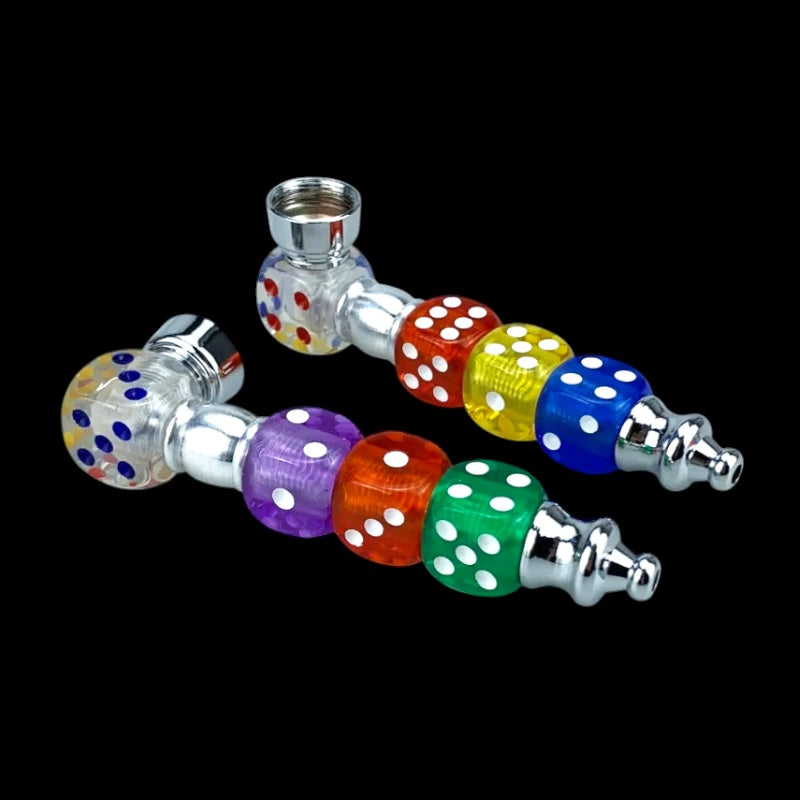 Dice Design Metal Pipe W/ Screen 1pc Mixed colors