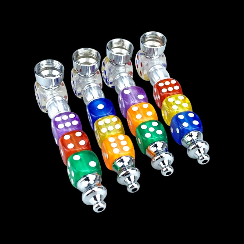 Dice Design Metal Pipe W/ Screen 1pc Mixed colors