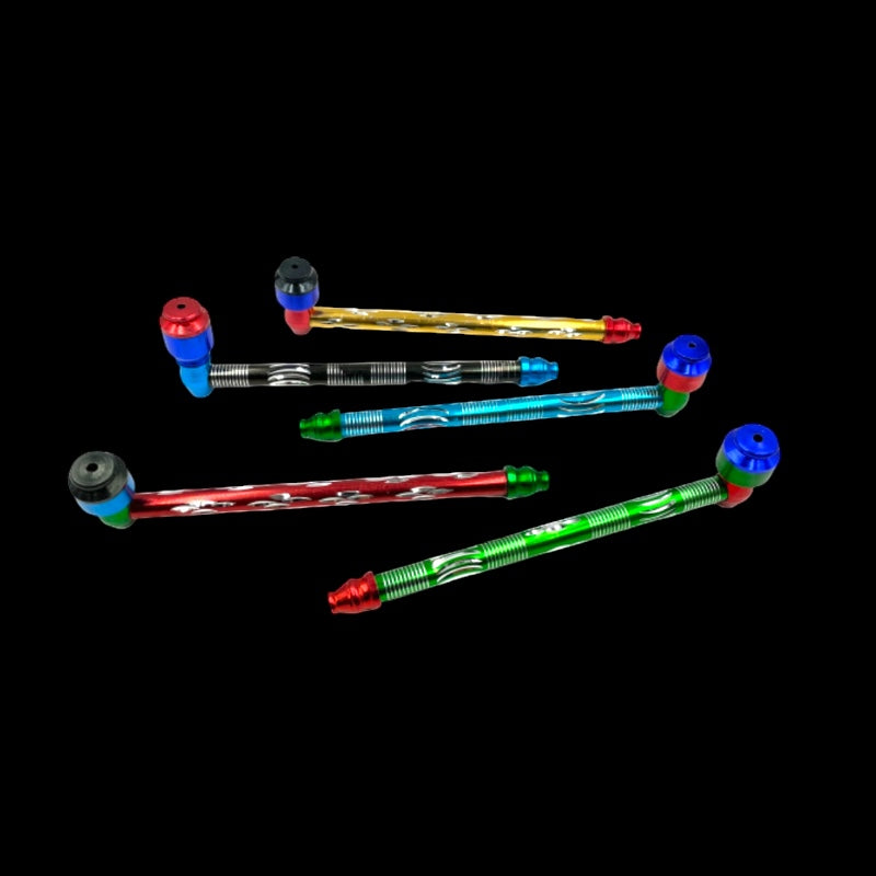 6.5" Long Designed Multi Colored Metal Pipe 1pc (Mystery Color)