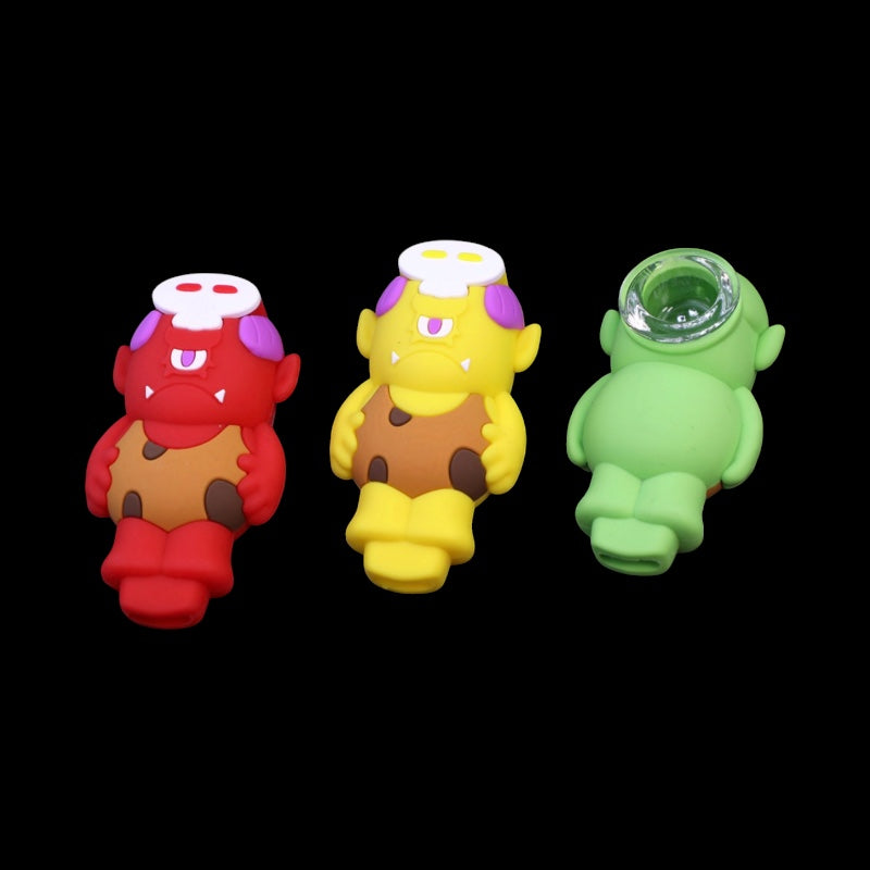 3" Barbarian Colored Silicone Hand Pipe 1pc (Mystery Color)