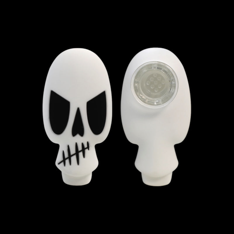 3" Skull Colored Silicone Hand Pipe 1pc (Mystery Color)