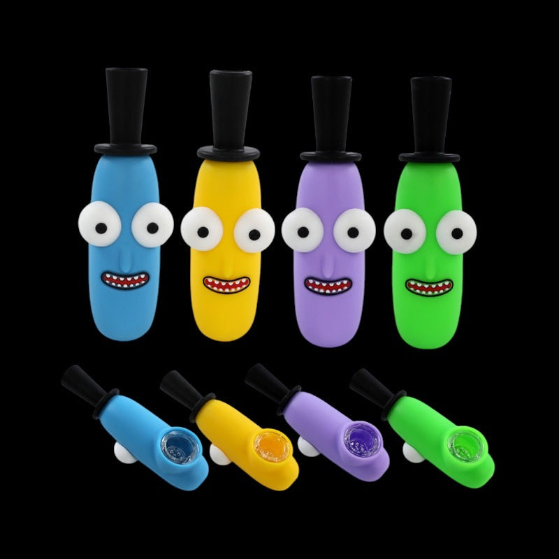 4" Colored Mr Poppy Butt Hole Silicone Pipe (Mystery Color)