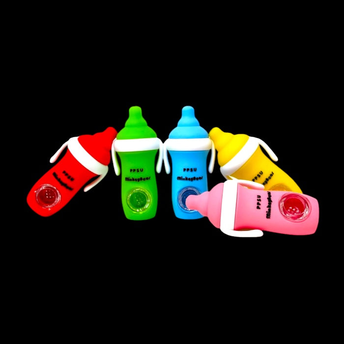 4.25" Colored Baby Bottle Silicone Hand Pipe (Mystery Color)