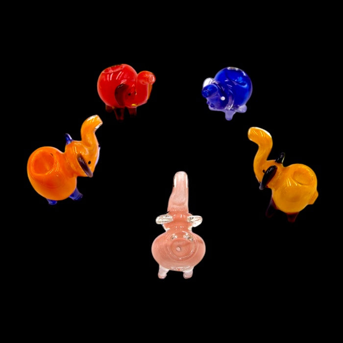 63Gr. Solid Colored Mini Elephant Glass Pipe (Mystery Color)