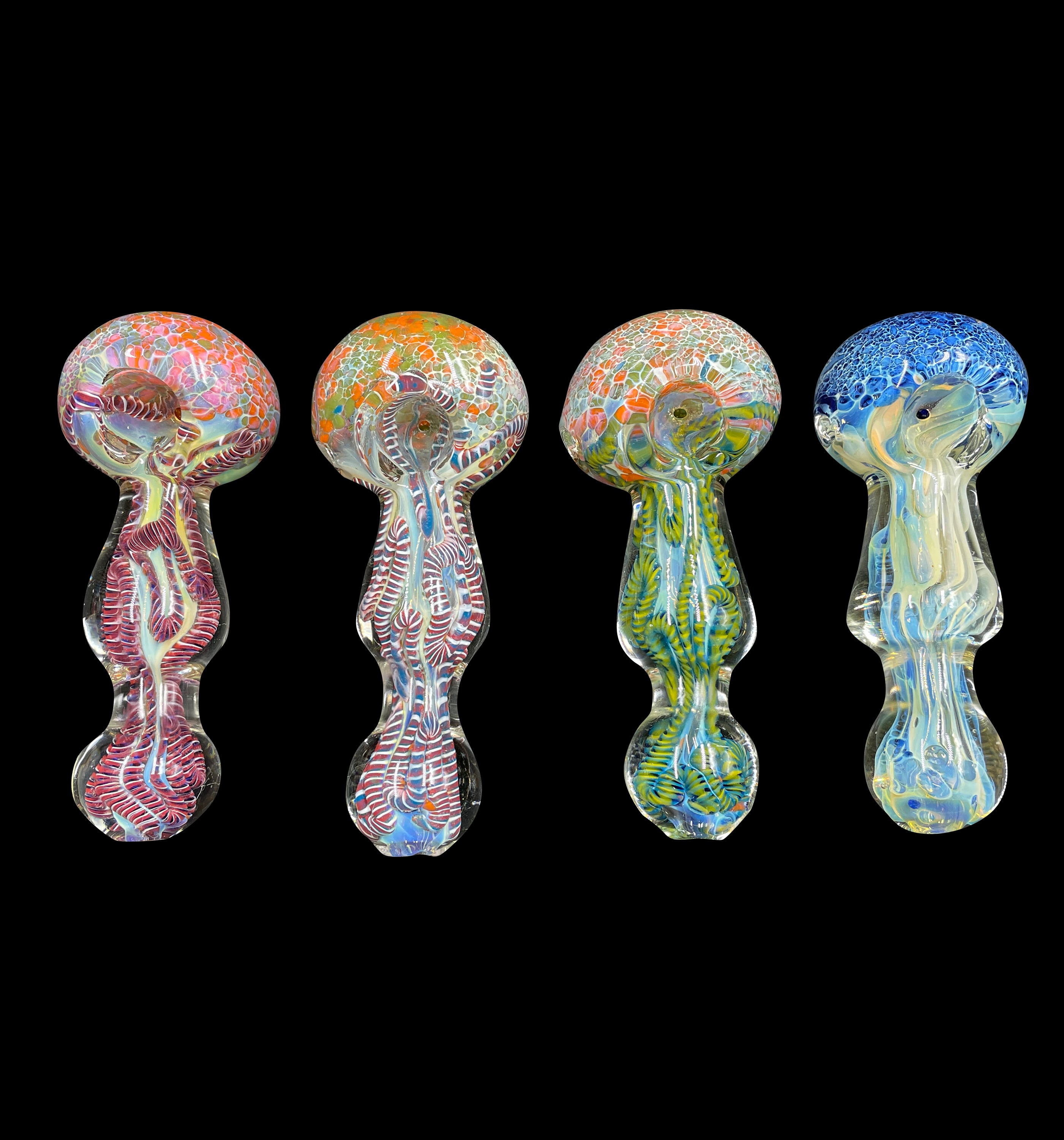 4.5" 145Gr. Mixed Cone Mid Shape Design Swirl Glass Pipe 1pc (Mystery Color)