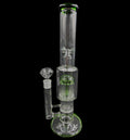 16" 1Kg. Green 12 Arm Perc & Honeycomb Disk Clear Glass Water Pipe w/ Bowl #156