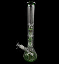 16" 920Gr. Green 8 Arm Two Chamber Perc Glass Water Pipe w/ Stem & Bowl #176