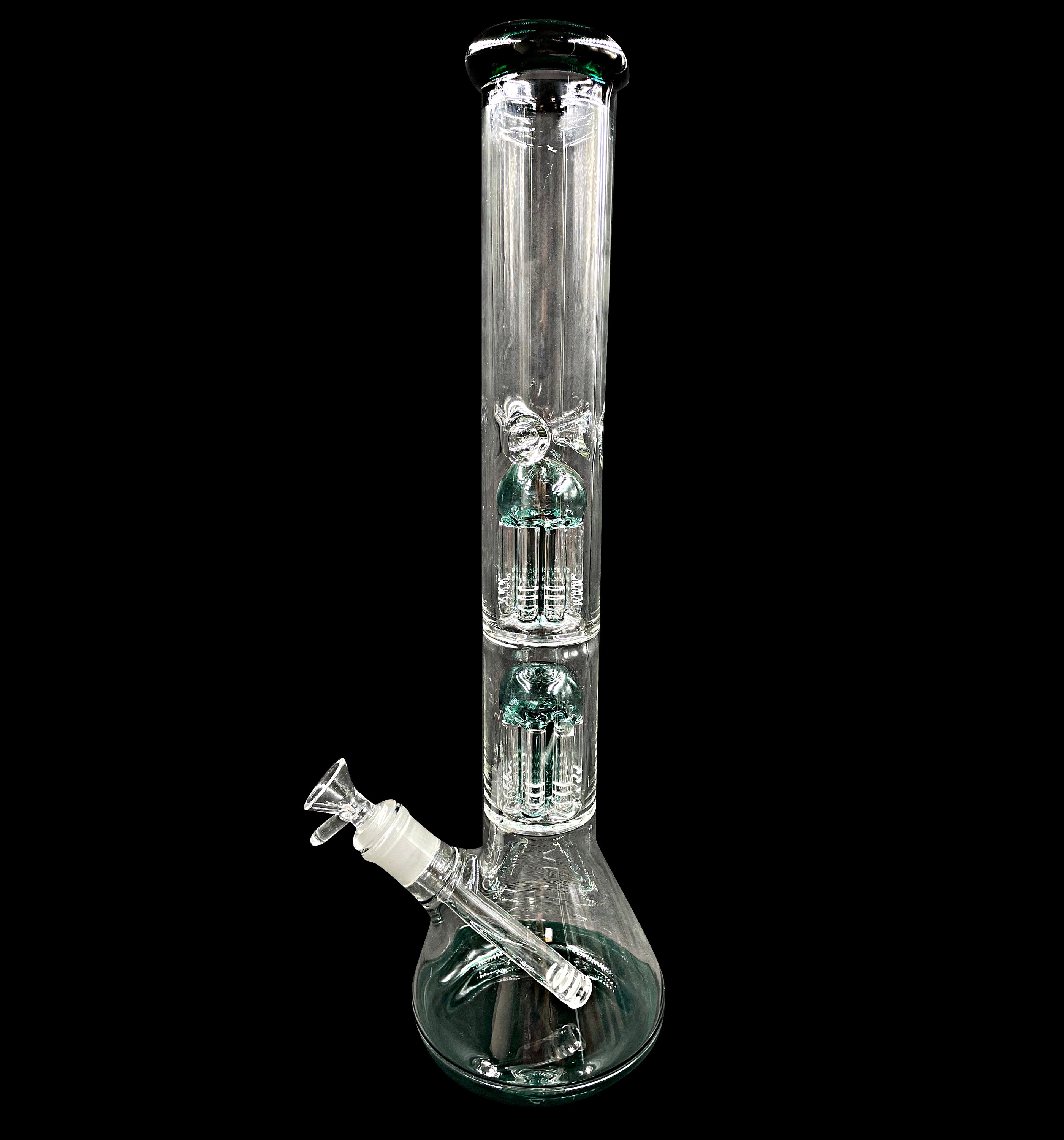 16" 920Gr. Teal 8 Arm Two Chamber Perc Glass Water Pipe w/ Stem & Bowl #176