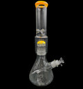 15" 1Kg. Yellow 10 Arm Perc Beaker Pinch Top Glass Water Pipe w/ Stem & Bowl #399