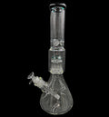 15" 1Kg. Teal 10 Arm Perc Beaker Pinch Top Glass Water Pipe w/ Stem & Bowl #399