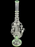 18" 1100Gr. 6 Handle Middle Spiral Ring Recycler Water Pipe W/ Bowl MINT ( 103 )