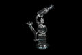 13" 620Gr. Top Bend Inline Perc Teal Recycler Glass Water Pipe W/ Bowl