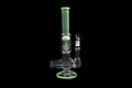 12" 670Gr. Inverted T Multi Arm Perc Jade Green Glass Water Pipe W/ Bowl