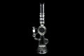 15" 1090Gr. Conical Perc Middle Hole Black Glass Water Pipe W/ Bowl