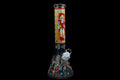 14" 1100Gr. Red Lady Sticker Beaker Glass Water Pipe W/ Stem & Bowl