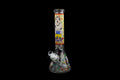 14" 1100Gr. Men Design Sticker Beaker Glass Water Pipe W/ Stem & Bowl
