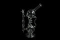 13" 700GR. BLACK MID SPIRAL DESIGN TOP BEND RECYCLER GLASS WATER PIPE W/ BOWL